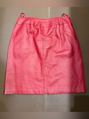 Laura Leigh-Red Leather Mini Skirt
